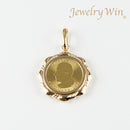 ペンダントトップ K24 メイプルリーフ コイン チャールズ3世 1/10oz K18 枠付 (Type-MP) ※リバーシブルタイプ