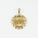 ペンダントトップ K24 メイプルリーフ コイン 1/10oz K18 枠付 (Type-MS) リバーシブルタイプ※チャールズ3世