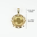 ペンダントトップ K24 メイプルリーフ コイン 1/4oz K18 枠付 (Type-WK) リバーシブルタイプ※チャールズ3世