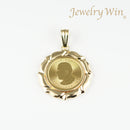 ペンダントトップ K24 メイプルリーフ コイン 1/4oz K18 枠付 (Type-WK) リバーシブルタイプ※チャールズ3世