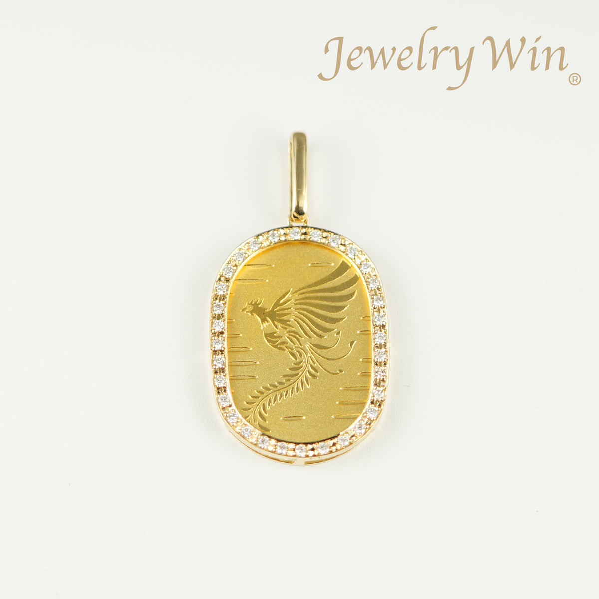 ペンダントトップ K24 鳳凰 小判 コイン 5g K18 枠付 ダイヤ付 (Type-DM)
