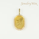 ペンダントトップ K24 鳳凰 小判 コイン 5g K18 枠付 ダイヤ付 (Type-DM)