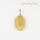 ペンダントトップ K24 龍 小判 コイン 5g K18 枠付 ダイヤ付 (Type-DM)
