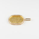 ペンダントトップ K24 虎 小判 コイン 5g K18 枠付 ダイヤ付 (Type-DM)