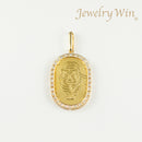 ペンダントトップ K24 虎 小判 コイン 5g K18 枠付 ダイヤ付 (Type-DM)