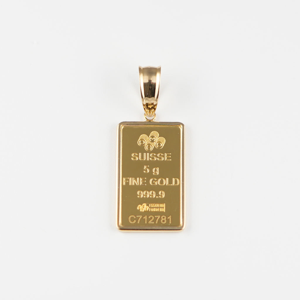 ペンダントトップ K24 フォルトゥナ インゴット 5g K18 枠付 (Type-SP)