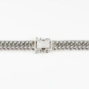 【要お問い合わせ】喜平 ネックレス Pt850 トリプル 8面 100g 50cm (出来上がり重量約96g前後) 造幣局検定マーク(ホールマーク)刻印入り ※平カットベース アフターダイヤ留め加工(1コマ4pc留め) 喜平金具アフターダイヤ留め加工