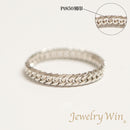 リング 喜平リング Pt850 幅3.3mm ダブル6面カット ハードタイプ