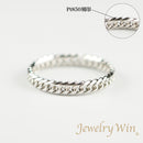 リング 喜平リング Pt850 幅3.3mm ダブル6面カット ハードタイプ