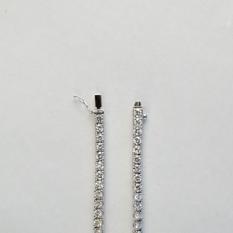 ダイヤモンドテニスブレスレット ストレート Pt850 幅3.4mm 18cm トータル5.00ct カラー:G〜H クラリティ:SI-2 カット:G