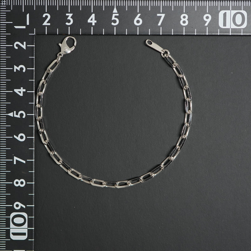 粗目小豆ブレスレット Pt850 幅3.8mm 1.2φ 17cm 小豆 チェーン