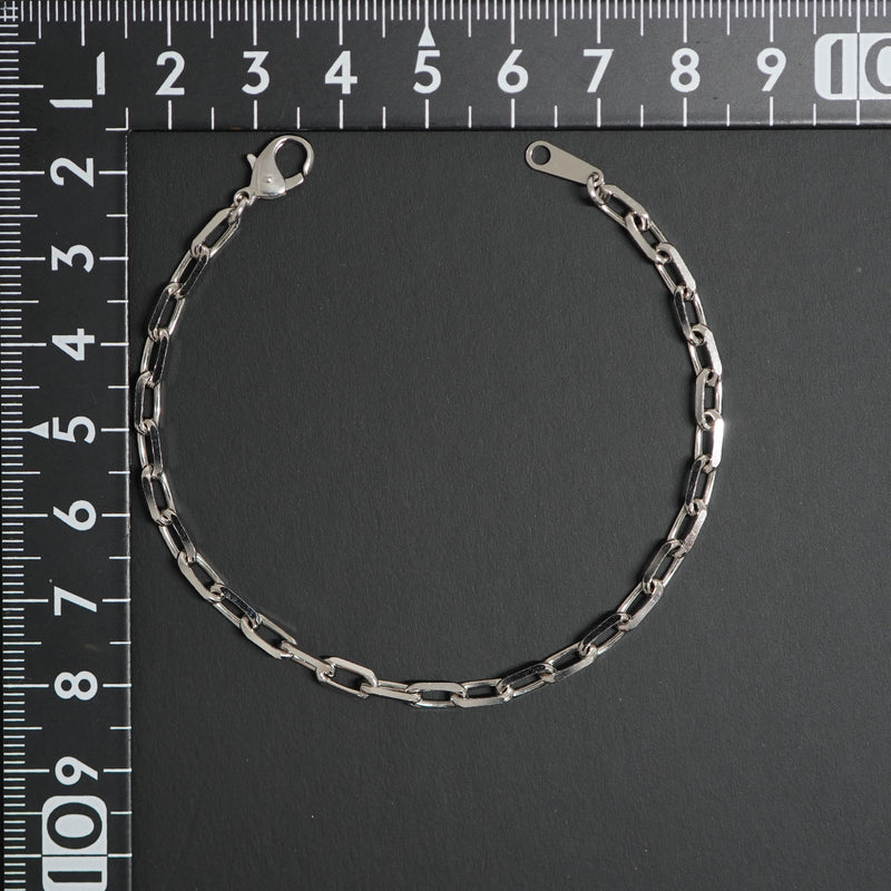 粗目小豆ブレスレット Pt850 幅3.8mm 1.2φ 18cm 小豆 チェーン
