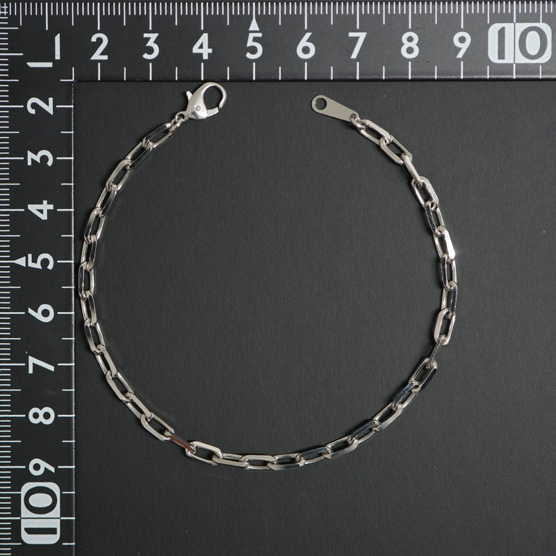 粗目小豆ブレスレット Pt850 幅3.8mm 1.2φ 20cm 小豆 チェーン