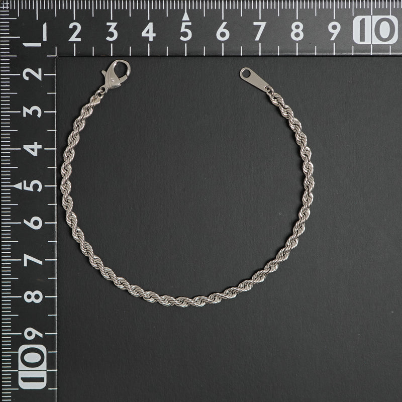 ゆっちゃん。様【新品】Pt850 パイプロープブレスレット幅2.0mm×15cm パイプロープブレスレット Pt850 幅3mm 17cm ロープ チェーン