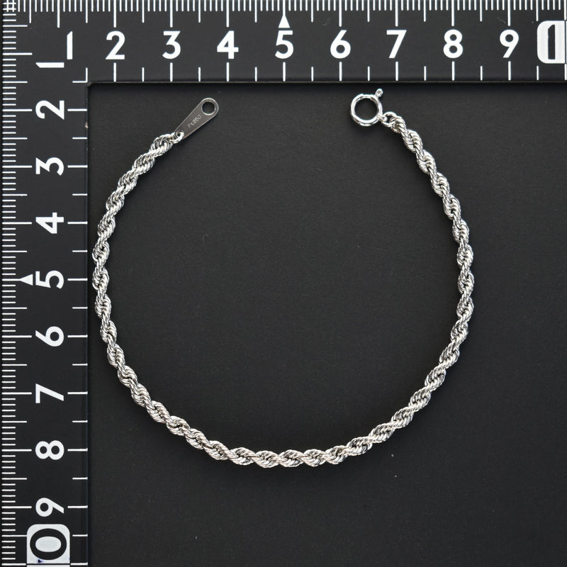 パイプロープブレスレット Pt850 幅3mm 18cm ロープ チェーン