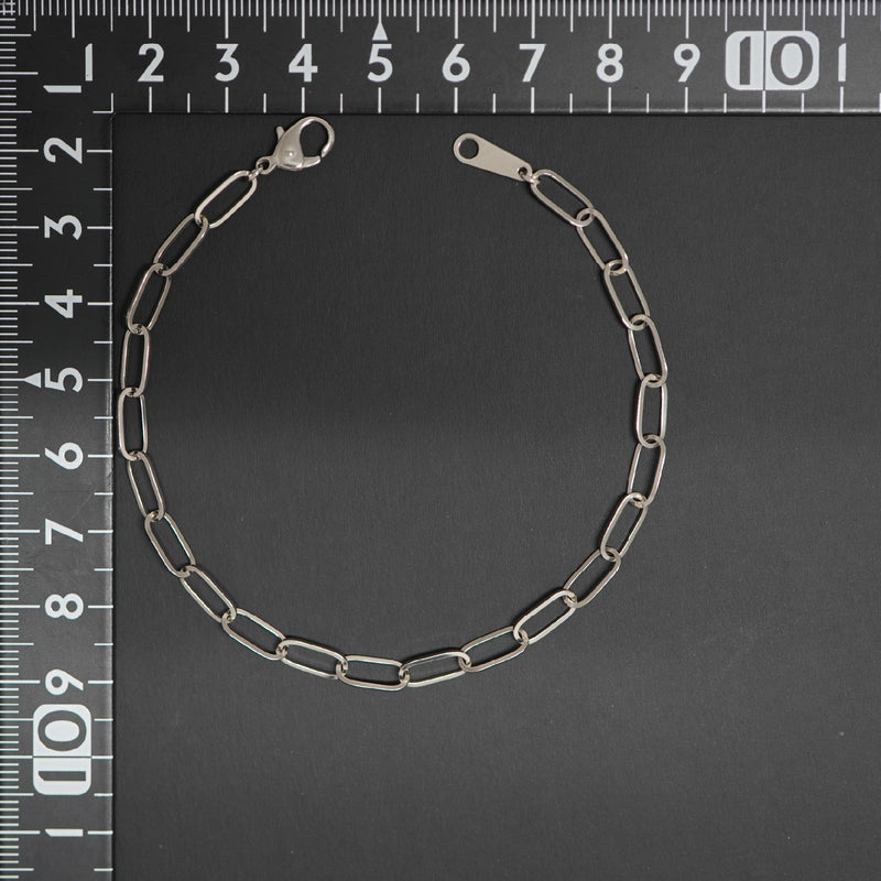 PT850 シンプルチェーンブレスレット シングルチェーン ブレスレット Pt850 幅4.0mm 0.7角線 20cm