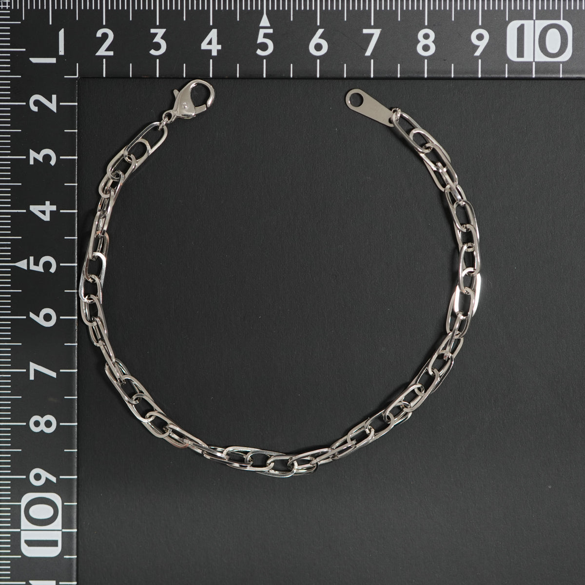 ダブルチェーン ブレスレット Pt850 幅4.0mm 0.7角線 20cm