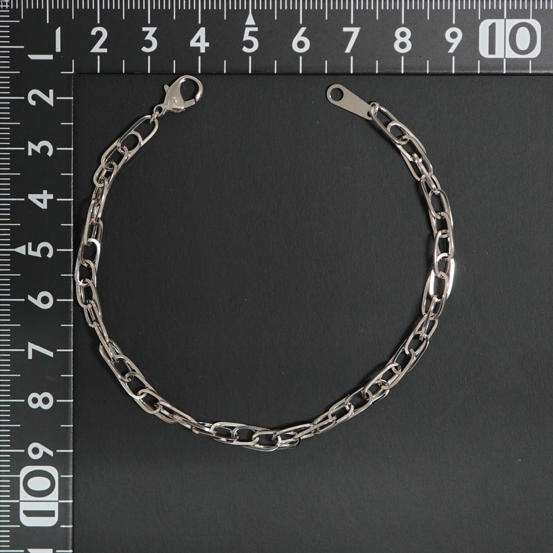 ダブル小豆チェーン ブレスレット Pt850 幅4.0mm 0.7角線 20cm