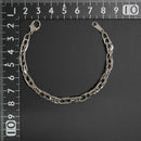 ダブルチェーン ブレスレット Pt850 幅4.7mm 1.0角線 17cm