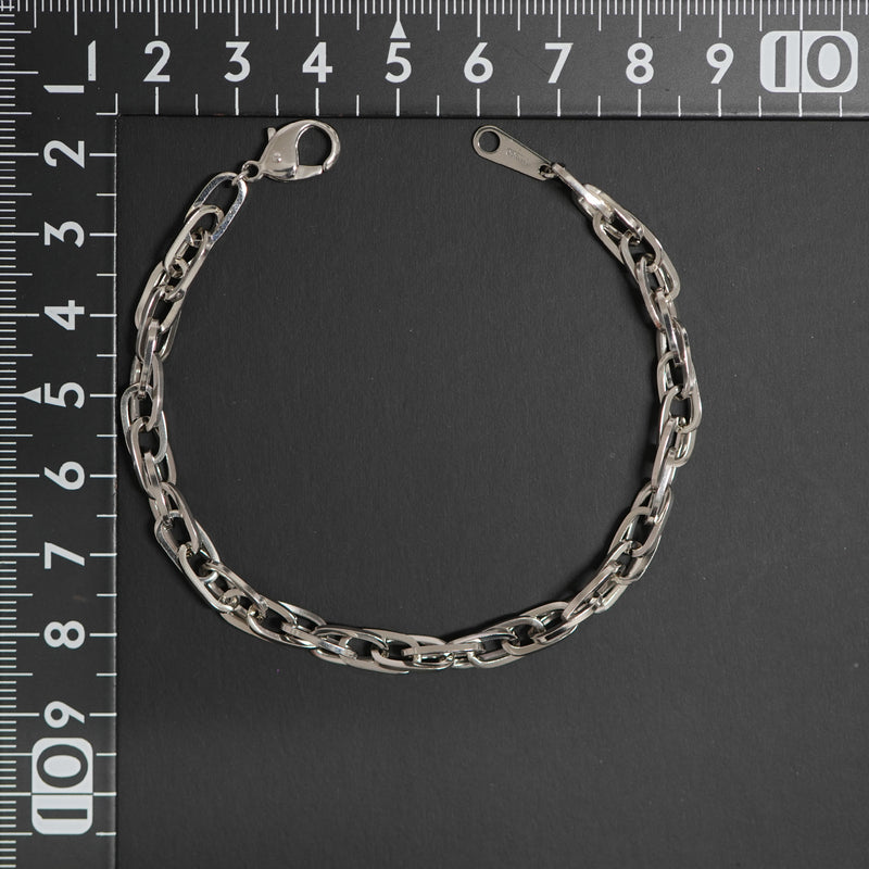 ダブル小豆チェーン ブレスレット Pt850 幅4.7mm 1.0角線 19cm