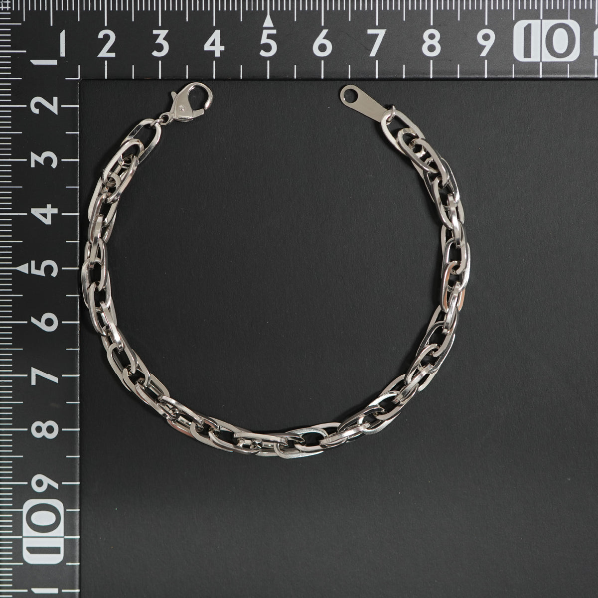 ダブル小豆チェーン ブレスレット Pt850 幅4.7mm 1.0角線 19cm