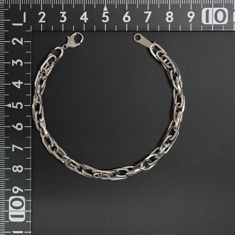 ダブル小豆チェーン ブレスレット Pt850 幅4.7mm 1.0角線 19cm