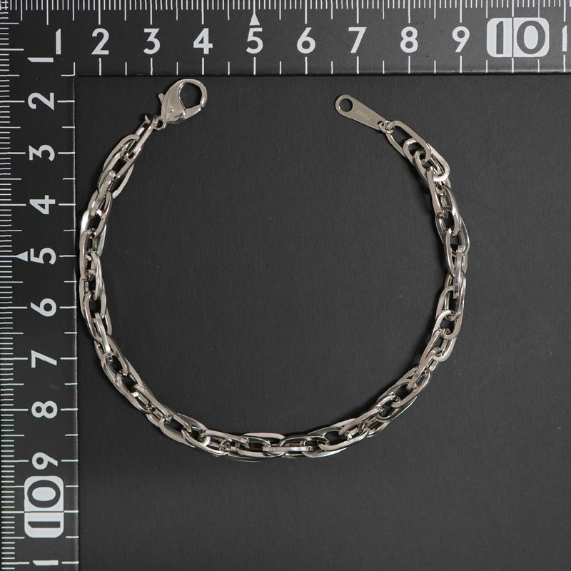 ダブル小豆チェーン ブレスレット Pt850 幅4.7mm 1.0角線 20cm