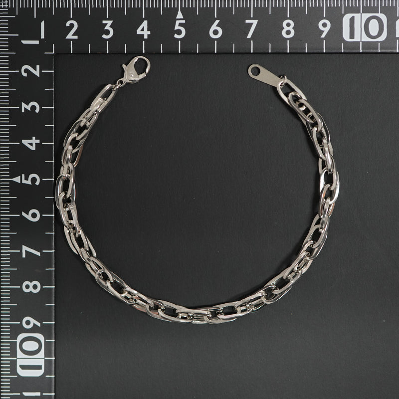 ダブル小豆チェーン ブレスレット Pt850 幅4.7mm 1.0角線 20cm