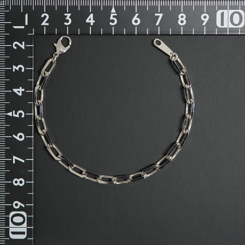 粗目小豆ブレスレット Pt850 幅4.8mm 1.5φ 17cm 小豆 チェーン