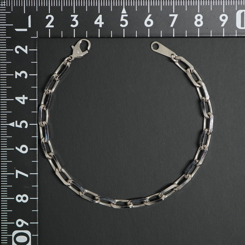 粗目小豆ブレスレット Pt850 幅4.8mm 1.5φ 18cm 小豆 チェーン