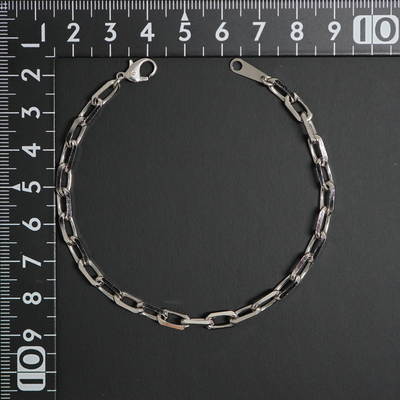粗目小豆ブレスレット Pt850 幅4.8mm 1.5φ 20cm 小豆 チェーン