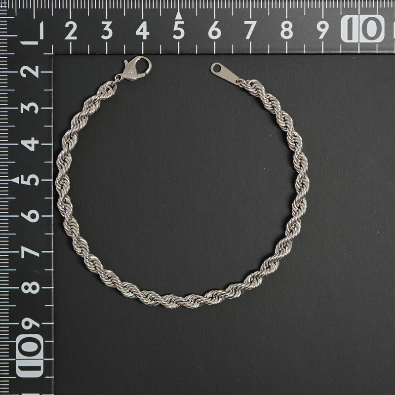 パイプロープブレスレット Pt850 幅4mm 19cm ロープ チェーン