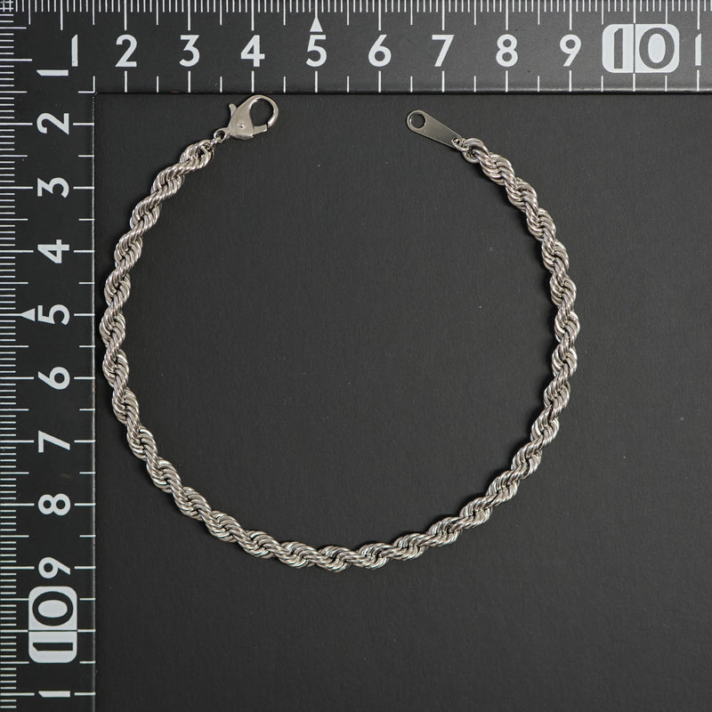 パイプロープブレスレット Pt850 幅4mm 20cm ロープ チェーン