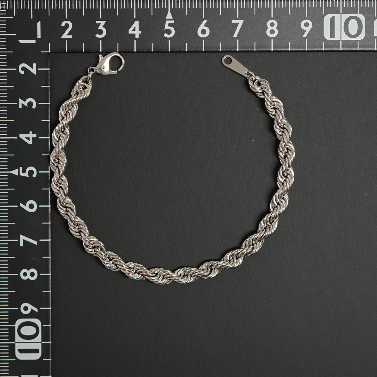 プラチナ Pt850 パイプロープ ブレスレット 幅4mm 18cm パイプロープ ブレスレット Pt850 幅5mm 18cm