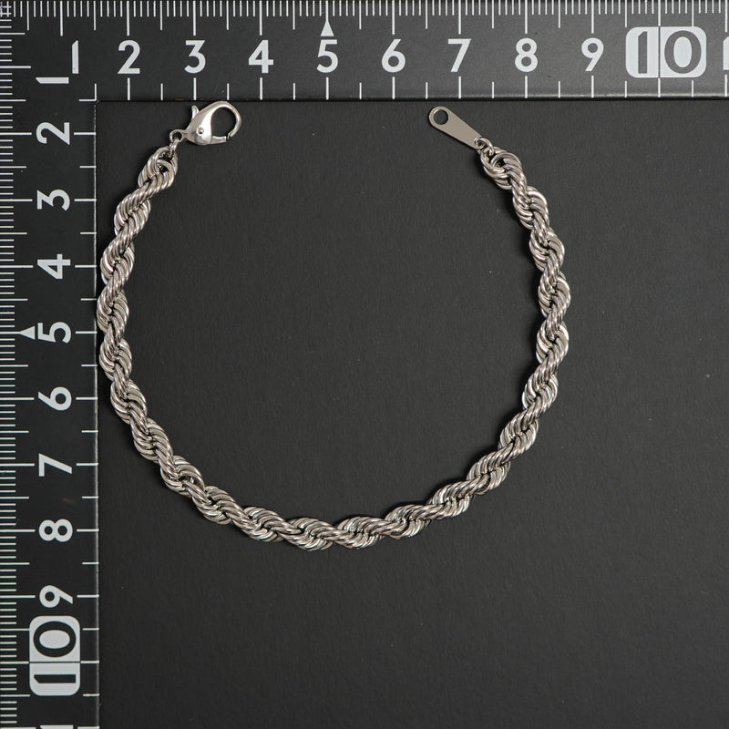 パイプロープブレスレット Pt850 幅5mm 18cm ロープ チェーン