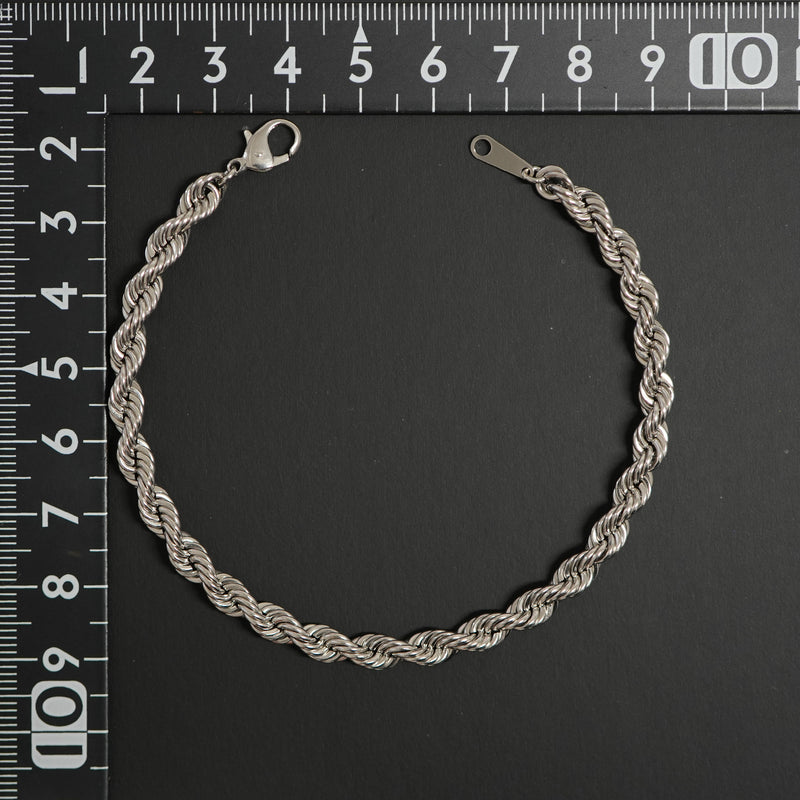 パイプロープブレスレット Pt850 幅5mm 20cm ロープ チェーン