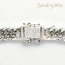 【要お問い合わせ】喜平金具アフター加工(ダイヤ留め) Pt850 トリプル 8面 平 50g 20cm 加工例