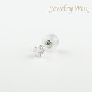 ピアス Pt900 0.2ct ダイヤ付 片方 落ちにくいピアスキャッチ ※6本爪