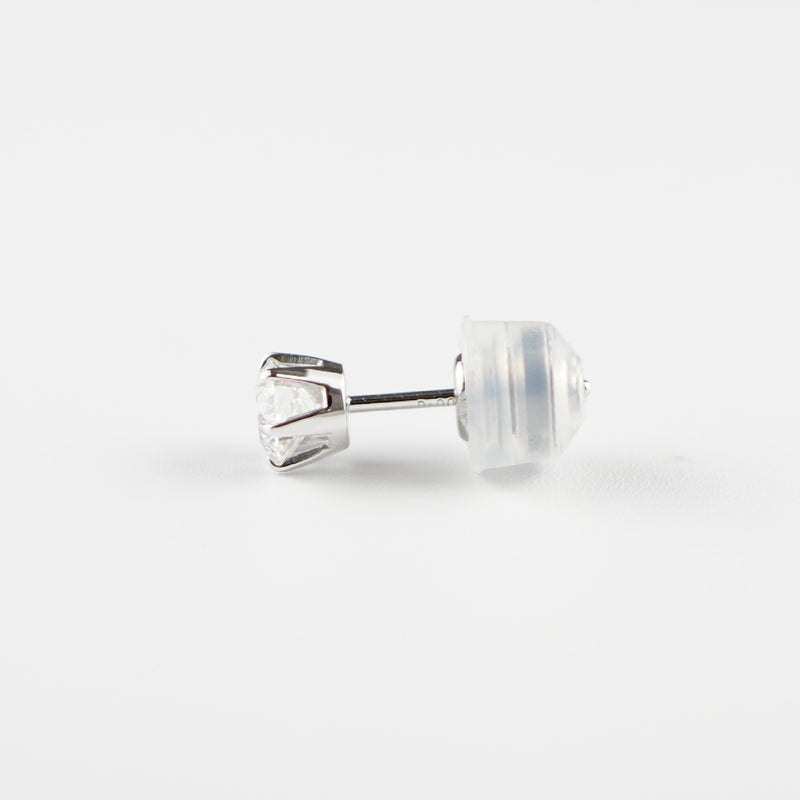 ピアス Pt900 6本爪 0.25ct ダイヤ付 片方 落ちにくいピアスキャッチ