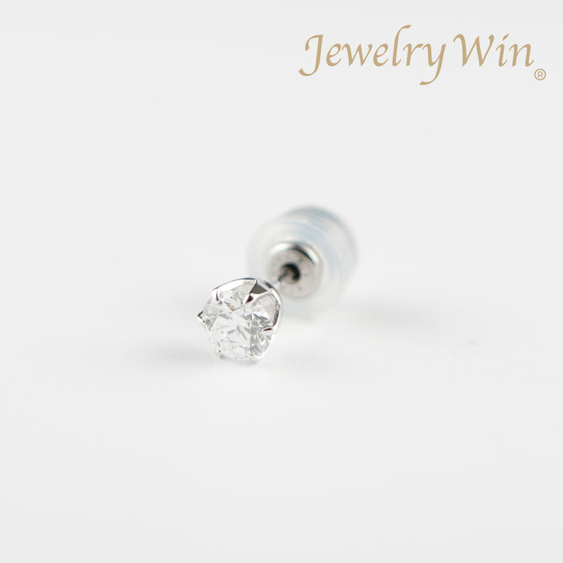 ピアス Pt900 6本爪 0.25ct ダイヤ付 片方 落ちにくいピアスキャッチ