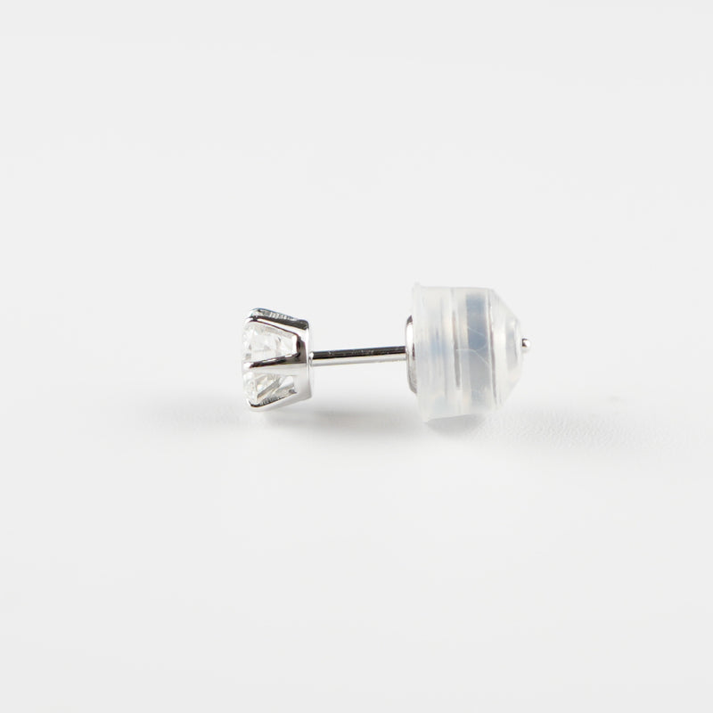 ピアス Pt900 6本爪 0.3ct ダイヤ付 片方 落ちにくいピアスキャッチ