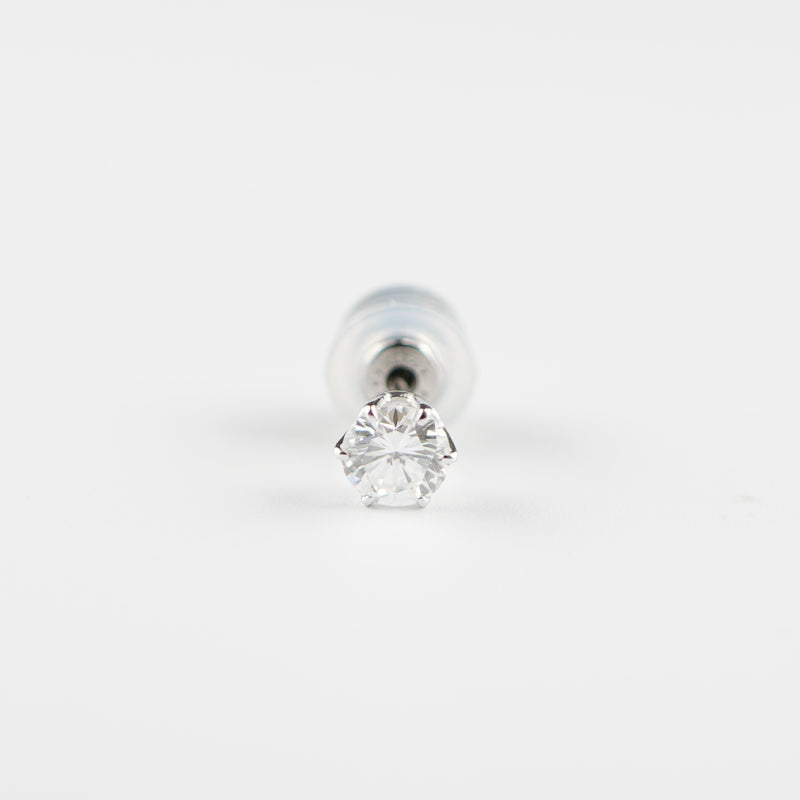 ピアス Pt900 6本爪 0.3ct ダイヤ付 片方 落ちにくいピアスキャッチ
