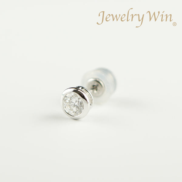ピアス Pt900 0.3ct ダイヤモンド付 片方 ※フクリン留め