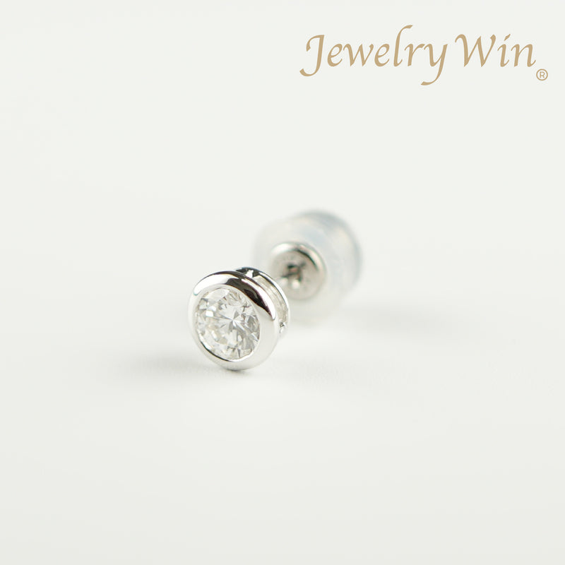 Pt900 ダイヤピアス 片耳用0.20ct プラチナ フクリン留め 一粒ダイヤ ピアス Pt900 0.3ct ダイヤモンド付 片方 ※フクリン留め