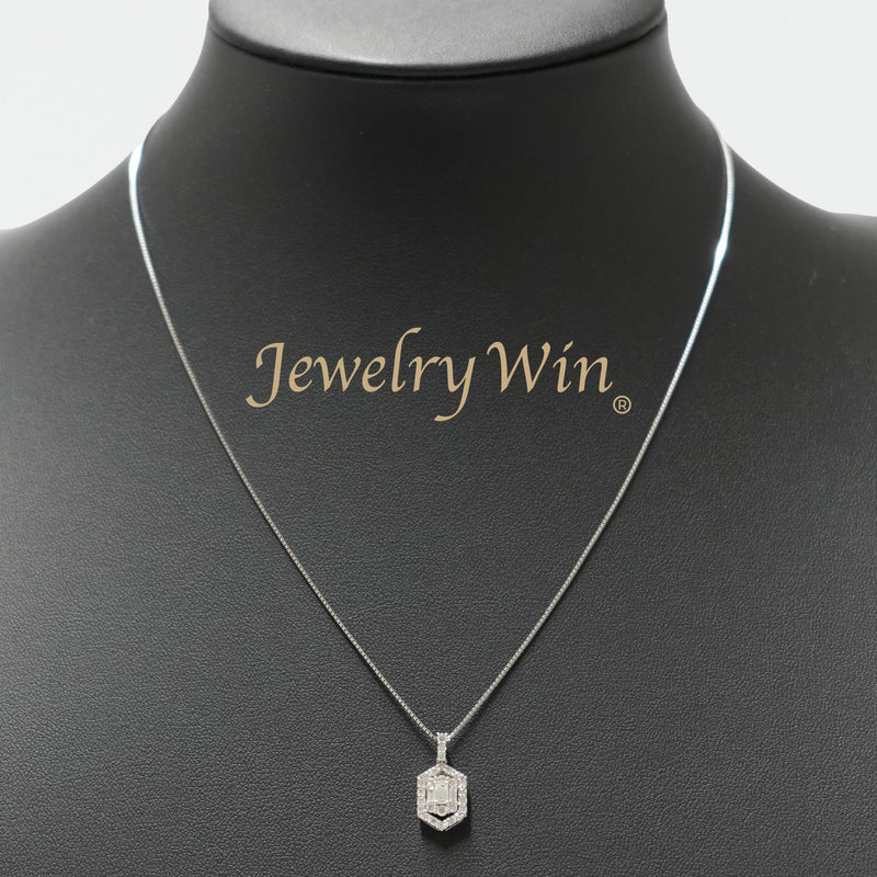 ダイヤモンドプチネックレス Pt900 0.50ct Pt850 チェーン (Type-RD)