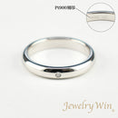 リング 甲丸リング Pt900 幅3.0mm ダイヤ付