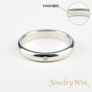 リング 甲丸リング Pt900 幅3.0mm ダイヤ付
