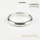 リング 甲丸リング Pt900 幅3.0mm ダイヤ付