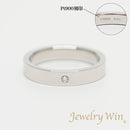 リング 平打ちリング Pt900 幅3.5mm ダイヤ付