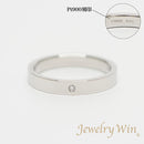 リング 平打ちリング Pt900 幅3.5mm ダイヤ付